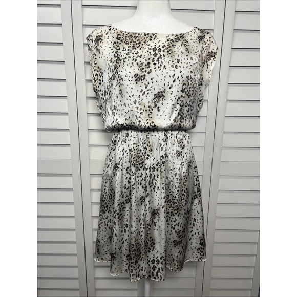 Alice + Olivia Leopard Print Silk Sleeveless Dress Size Small Safari Print - Picture 1 of 10
